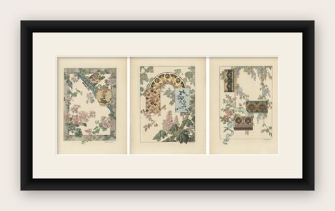 La Flore Décorative The Art Nouveau Elegance of Floral Ornamentation in 1896, shown framed