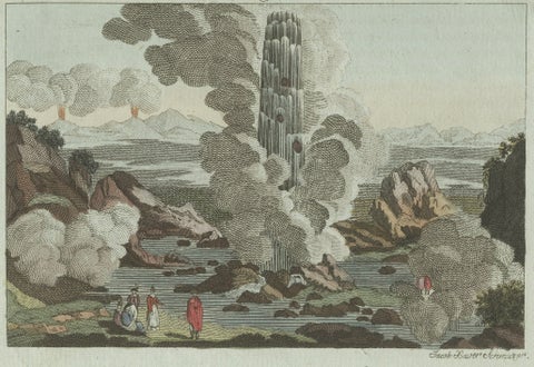 Original Antique Print of Iceland Geyser, Hekla and Orkney Bird Catchers, 1802, close-up 6