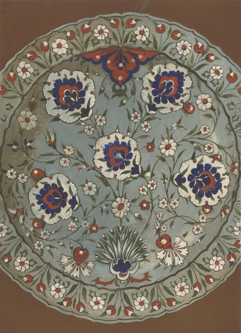 Persian-Turkish Faience Plate with Carnation Motif, Julius Lessing, Berlin 1890, close-up 4