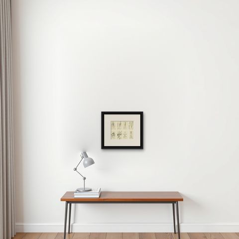 Eight Antique Botanical Plates: Glasswort, Horsetail, Privet & More, c.1830, shown framed on a wall