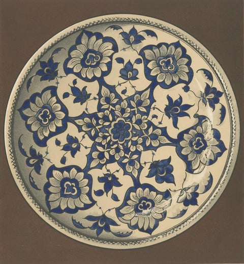 Damascus Faience Plate with Blue Floral Ornament, Julius Lessing, Berlin 1890, close-up 4