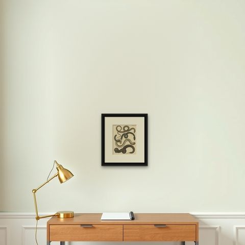 Original Antique Print of Various Snakes and Caecilian Species, shown framed on a wall