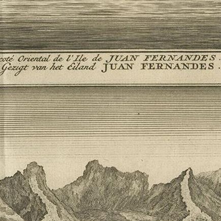 Antique Print of Cumberland Bay and Juan Fernandez Island by Anson, 1749, close-up 2