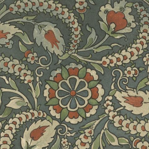 Persian-Turkish Faience Plate with Spiraling Floral Design, Julius Lessing 1890, close-up 6