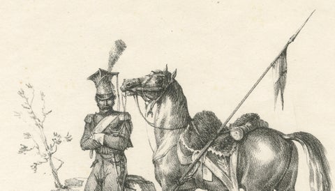Antique Arabian Horse & Cavalry Lithograph after Carle Vernet, c.1825, close-up 4