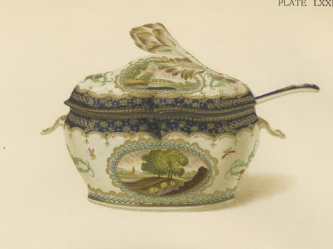 Pair of Worcester Porcelain Vase Designs, Pheasant & Panels, Gold Decorated 1910, close-up 5