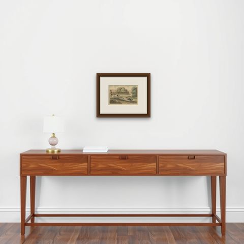 Antique Print of Hunting Dogs Chasing, circa 1880, shown framed on a wall