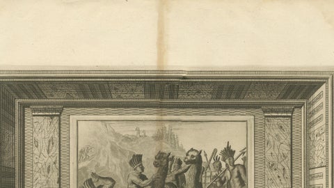 Original Antique Engraving of Peruvian Llamas by Arnoldus Montanus, c.1671, close-up 6