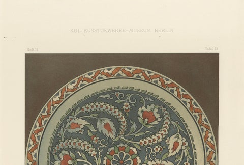 Persian-Turkish Faience Plate with Spiraling Floral Design, Julius Lessing 1890, close-up 2