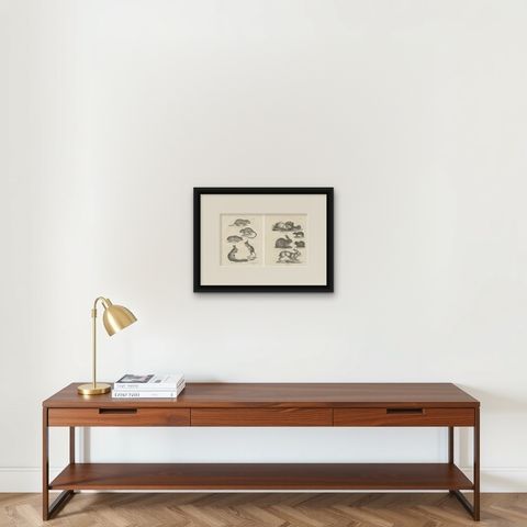 Antique Rodents & Hares Lithographs, Rabbits, Guinea Pig & Jerboa c.1830, shown framed on a wall