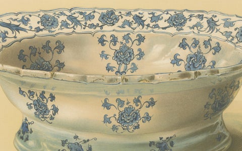Persian Faience Bowl with Blue Floral Ornament, Julius Lessing, Berlin 1890, close-up 3