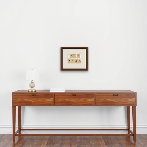 Set of 7 Antique Bird Prints, Harlequin Hummingbird, by Jardine '1837', shown framed on a wall