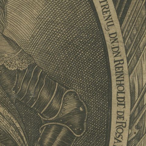Reinhold de Rosa, Military Commander, Original Antique Engraving, circa 1660, close-up 5