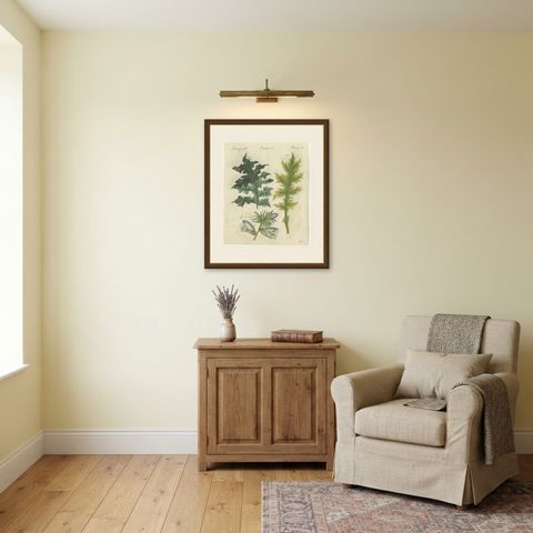 Acanthus Leaves, Classical Ornament Plant, Antique Bertuch Print, circa 1810, shown framed in a room