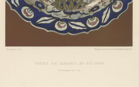 Damascus Faience Plate with Carnations and Tulips, Julius Lessing, Berlin 1890, close-up 1