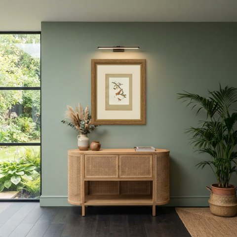 Hummingbirds, Brazilian Bird Print, Descourtilz, 1944, shown framed in a room