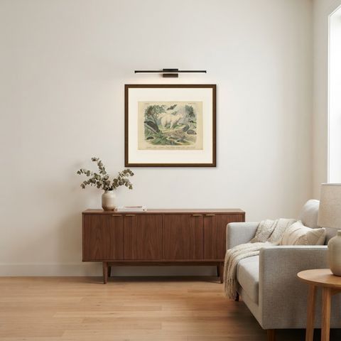 Antique Polar Bear Print with Bats, Hedgehog and Wolverine, Kolb, circa 1890, shown framed in a room