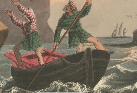 Foreign Field Sports: Bird Catching Aquatint by Dubourg & Howitt, 1813, close-up 3