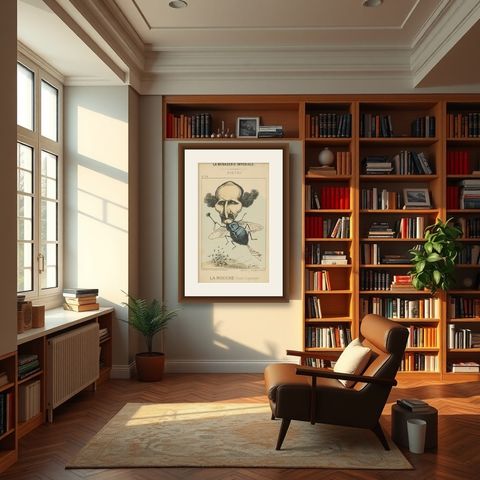 Imperial Menagerie: Joseph-Marie Piétri - The Fly (Deceit - Espionage), 1870, shown framed in a room