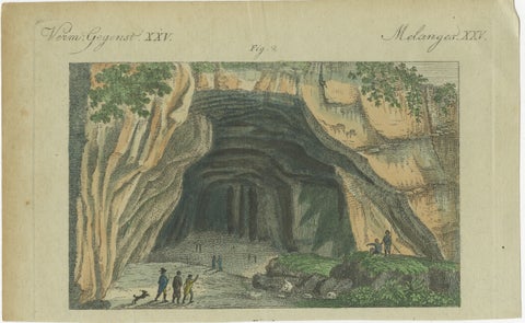 Engraving of the Cave Where the First Giant Prehistoric Reptile was found, 1798, view 2