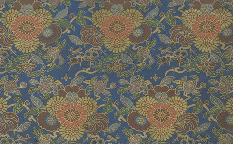 Japanese Chrysanthemum and Cloud Patterns: Antique Lithograph, 1880s, close-up 1