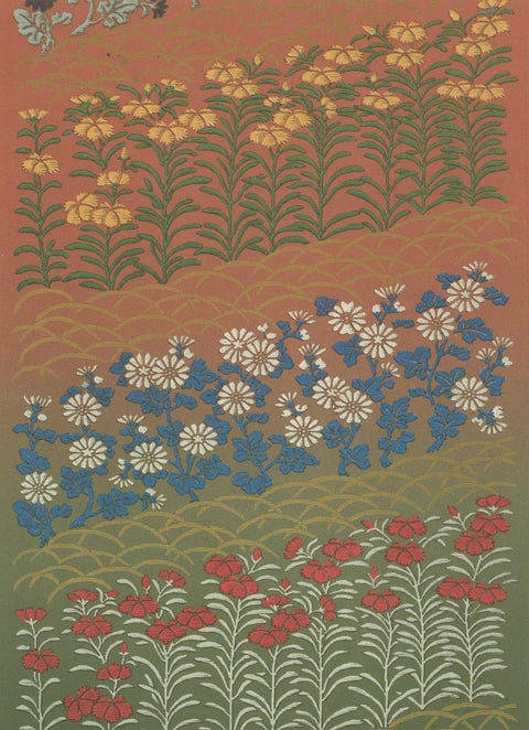Japanese Garden Flowers in Bloom: Antique Lithograph, 1880s, close-up 6