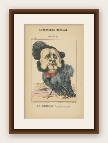Imperial Menagerie: Maupas - The Turkey (Vanity - Stupidity), 1870, shown framed