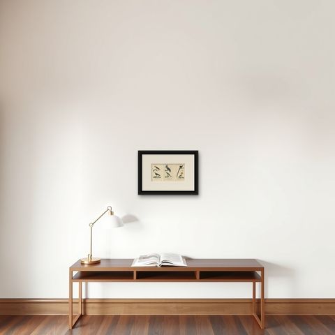 Set of 3 Antique Bird Prints - Parrots - Passerines - Birds of Prey, circa 1820, shown framed on a wall