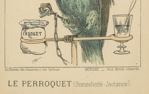 Imperial Menagerie: Eugène Rouher - The Parrot (Domesticity - Boastfulness) 1870, close-up 1