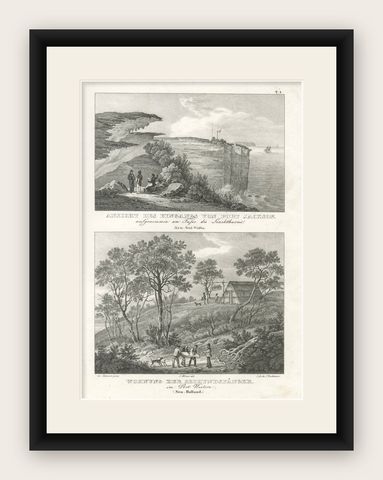 Views of Port Jackson and Seal Hunters' Dwelling, New Holland (New South Wales), shown framed