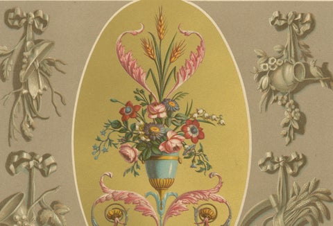 Rococo Motif Ornament, 18th-Century Floral and Allegorical Designs, Plate XCIX, close-up 4