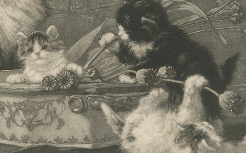 "Motherly Watch" - Cats and Kittens by Henriette Ronner (1894), close-up 2