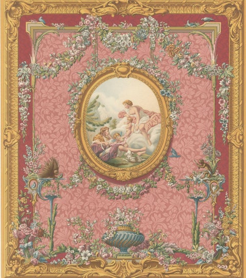 Louis XVI Floral Decorative Panel Chromolithograph by Racinet, Paris, c.1873, close-up 2