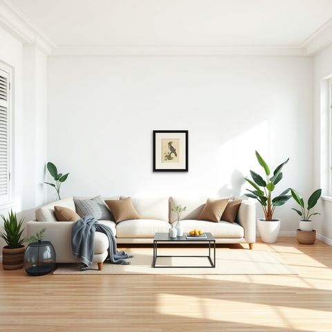 1846 Waxwing - Rare Hand-Colored Lithograph from Hoffmann's Book of the World, shown framed in a room