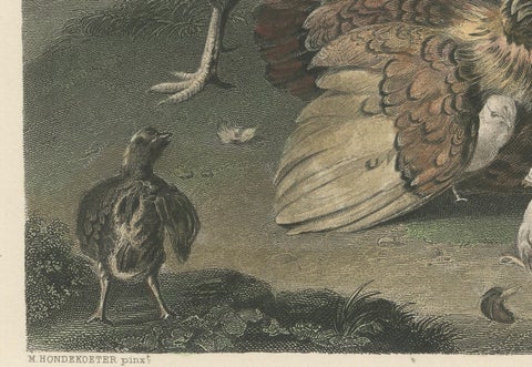 Tranquil Homestead: A Family of Chickens, circa 1860, close-up 1