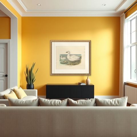 Original Rare Old Bird Print Depicting Cassin's Snow Goose 'Anser Albatus', 1869, shown framed in a room