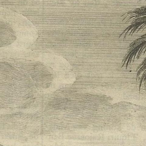 Antique Print of Figures and an Elephant on Ceylon, 1726, close-up 2