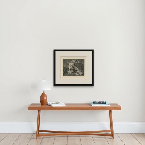 "Mother's Love" - Cats and Kittens by Henriette Ronner (1894), shown framed on a wall
