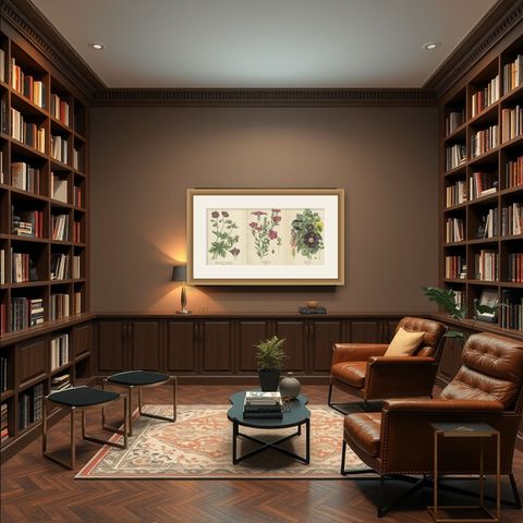 Victorian Botanical Splendor: A Collection from Step's Horticultural Compendium, shown framed in a room