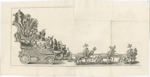Remarkable Antique Print of a Horse Drawn Float with Religious Figures, 1775, view 2