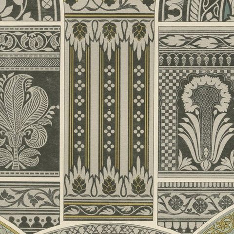 Indian Architectural Ornament, Mughal Floral & Geometric Motifs, ca.1869, close-up 5