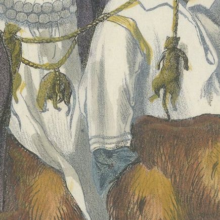 19th Century Hand-Colored Lithograph of Owls from an Old Dutch Drawing, 1860, close-up 6