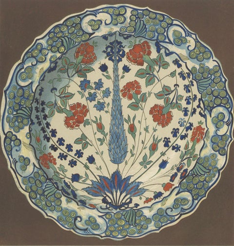 Persian Iznik-Style Faience Plate, Floral Design, Julius Lessing, Berlin 1890, close-up 2