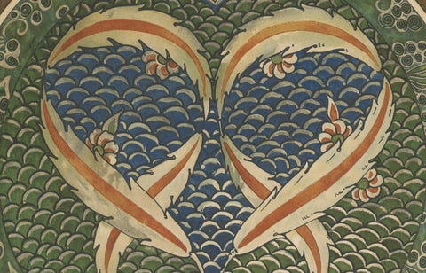 Persian-Turkish Faience Plate with Twin Fish Motif, Julius Lessing, Berlin 1890, close-up 3