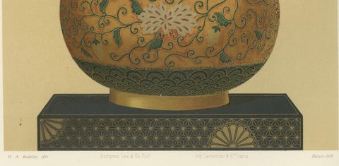 Ornamental Elegance, Floral Motif Long-Neck Vase, from Audsley’s Art, 1884, close-up 3