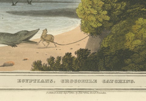 Foreign Field Sports: Egyptians, Crocodile Catching by Dubourg & Howitt, 1813, close-up 4