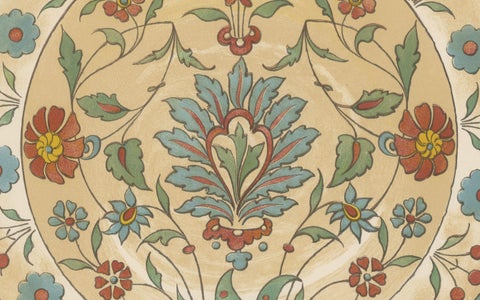 Persian-Turkish Faience Plate with Floral Medallion, J. Lessing, Berlin 1890, close-up 3