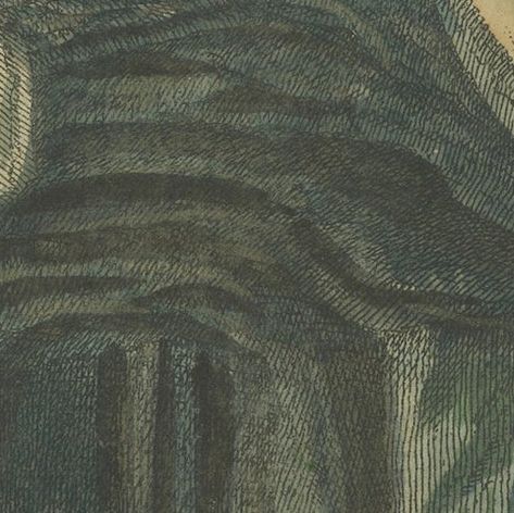 Engraving of the Cave Where the First Giant Prehistoric Reptile was found, 1798, close-up 4