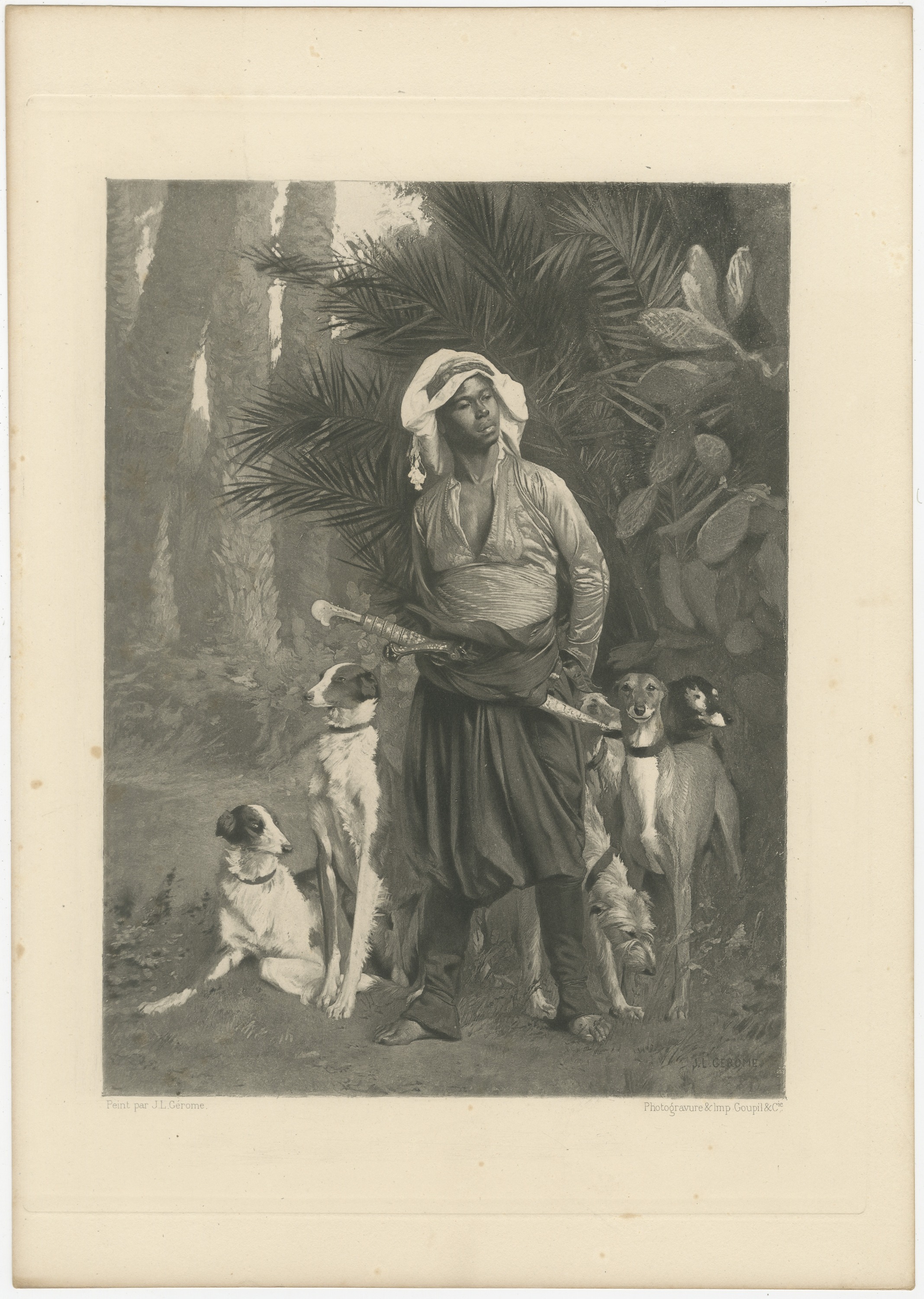 Master of the Hounds after Jean-Léon Gérôme, Antique Photogravure, circa 1880, view 2