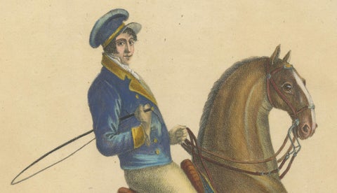 Regency English Horse Lithograph by Brodtmann, Equus Angliae, 1816, close-up 3
